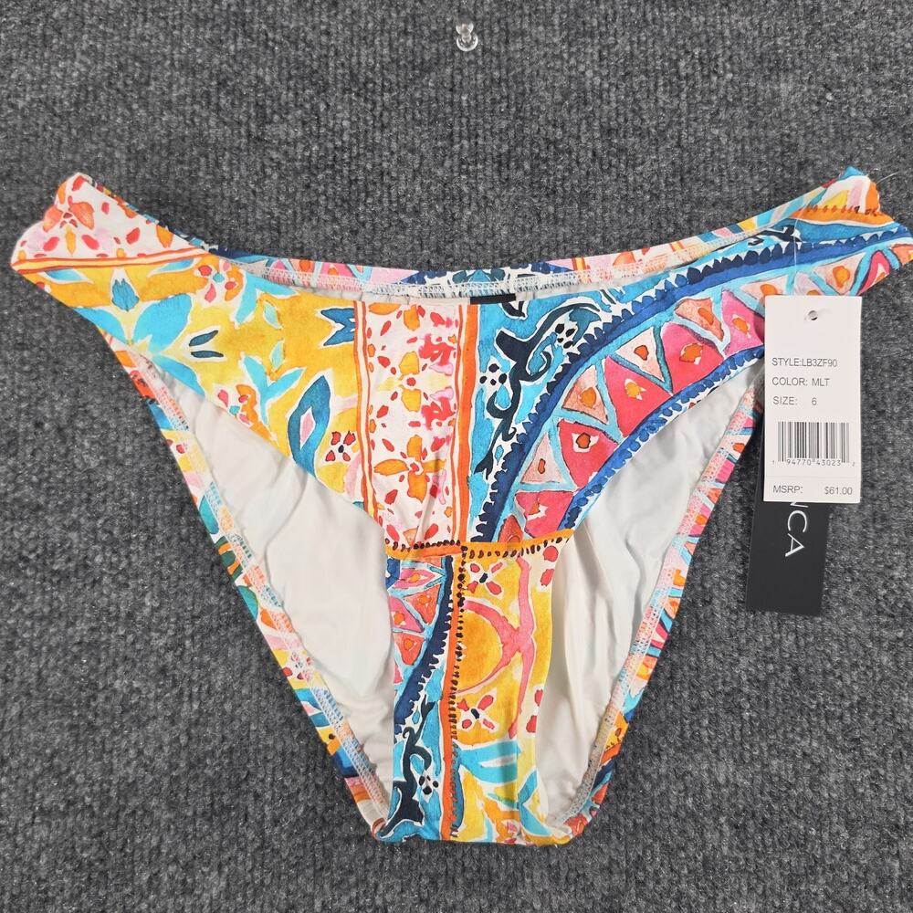 La Blanca Women Size 6 Multicolor Bikini Bottom Hipster Swimwear NWT